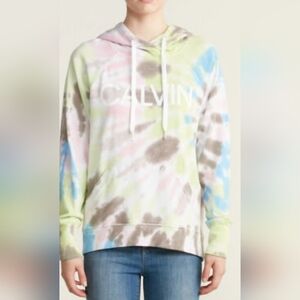 Calvin Klein  Woman's Multi Colour Tie-Dye Hoodie. 100% Cotton. Size M.
